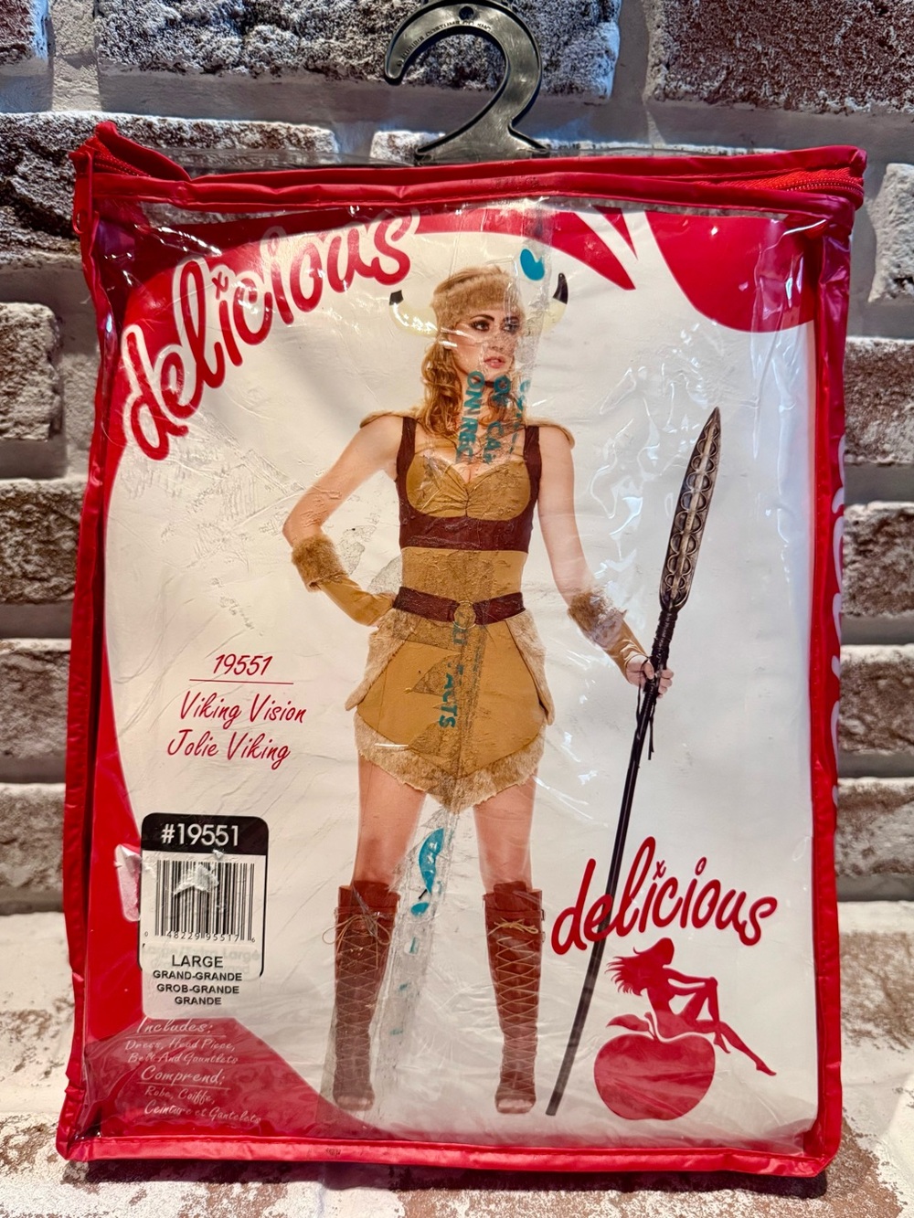 Delicious “Viking Vision” Women’s Tan and Brown Viking Costume. Size Large.